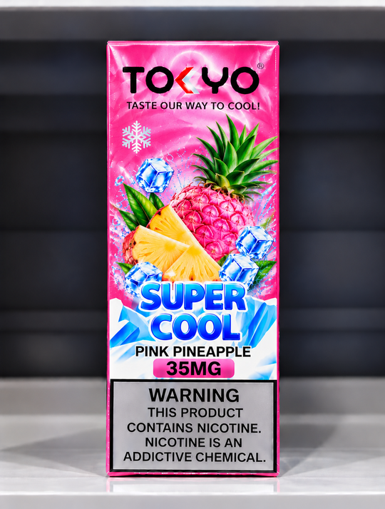 Tokyo Super Cool Pink Pineapple Salt Nic E-Liquid 35mg and 50mg – Sweet tropical pink pineapple flavour salt nicotine vape juice for Premium Vapes UAE.