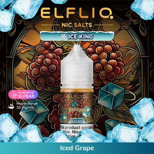 ELFLIQ Iced Grape Salts Ice King 30ml uae | 30mg strong Premium Vapes shop UAE 
