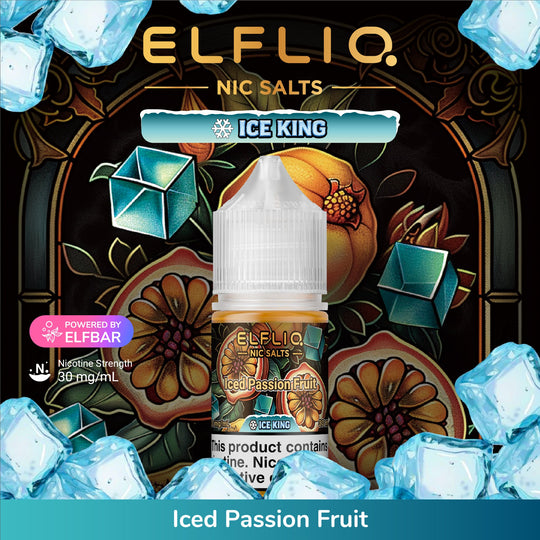 ELFLIQ Iced Passionfruit Salts Ice King 30ml Uae | 30mg strong Premium Vapes shop UAE