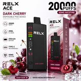 RELX Ace 20000 Dark Cherry disposable vape 50mg nicotine cherry ice flavour rechargeable pod device at Premium Vapes UAE